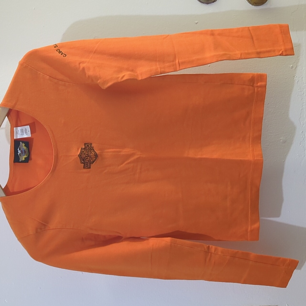 Harley Davidson orange long sleeve t-shirt
